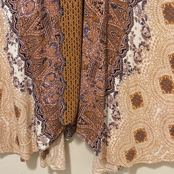 Free People Mexicali Rose Maxi Dress Bohemian Size M asymmetrical Rayon - Picture 14 of 16